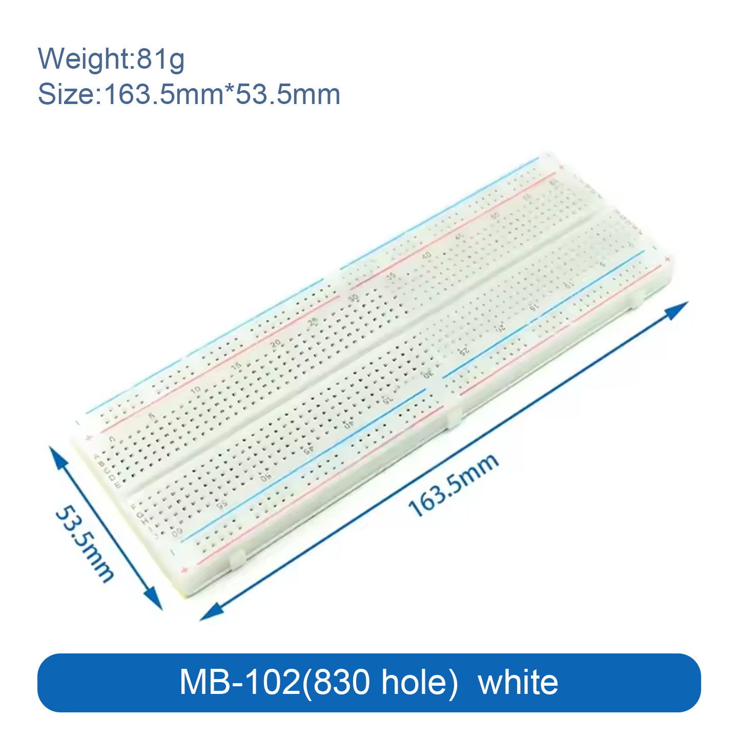 Breadboard 400 Point - 400 830 MB-102 포인트 브레드보드 무납땜