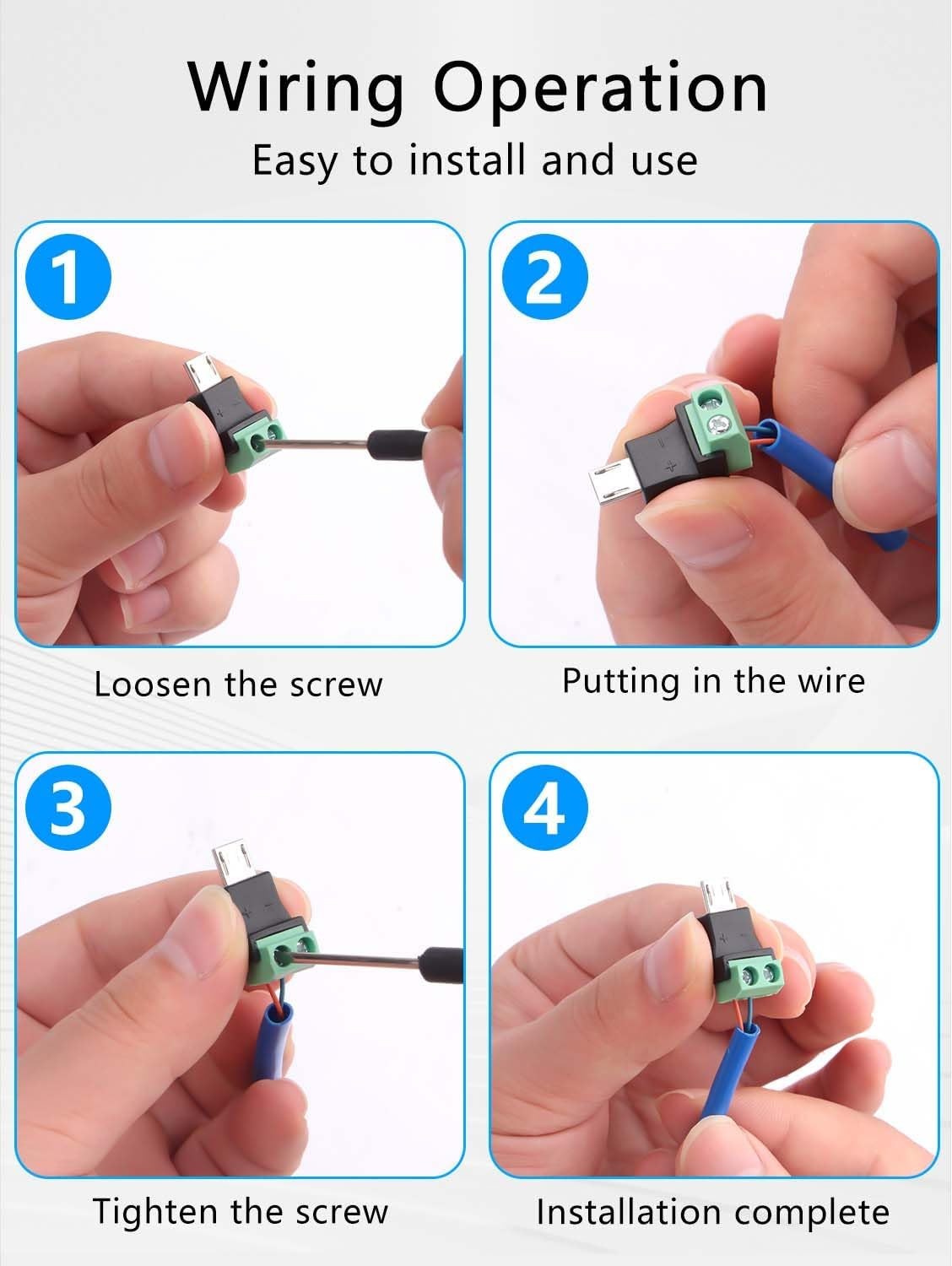 5PCS 2핀 나사 단자-마이크로 USB 어댑터 마이크 - Screw Terminal Block 리뷰 및 가격