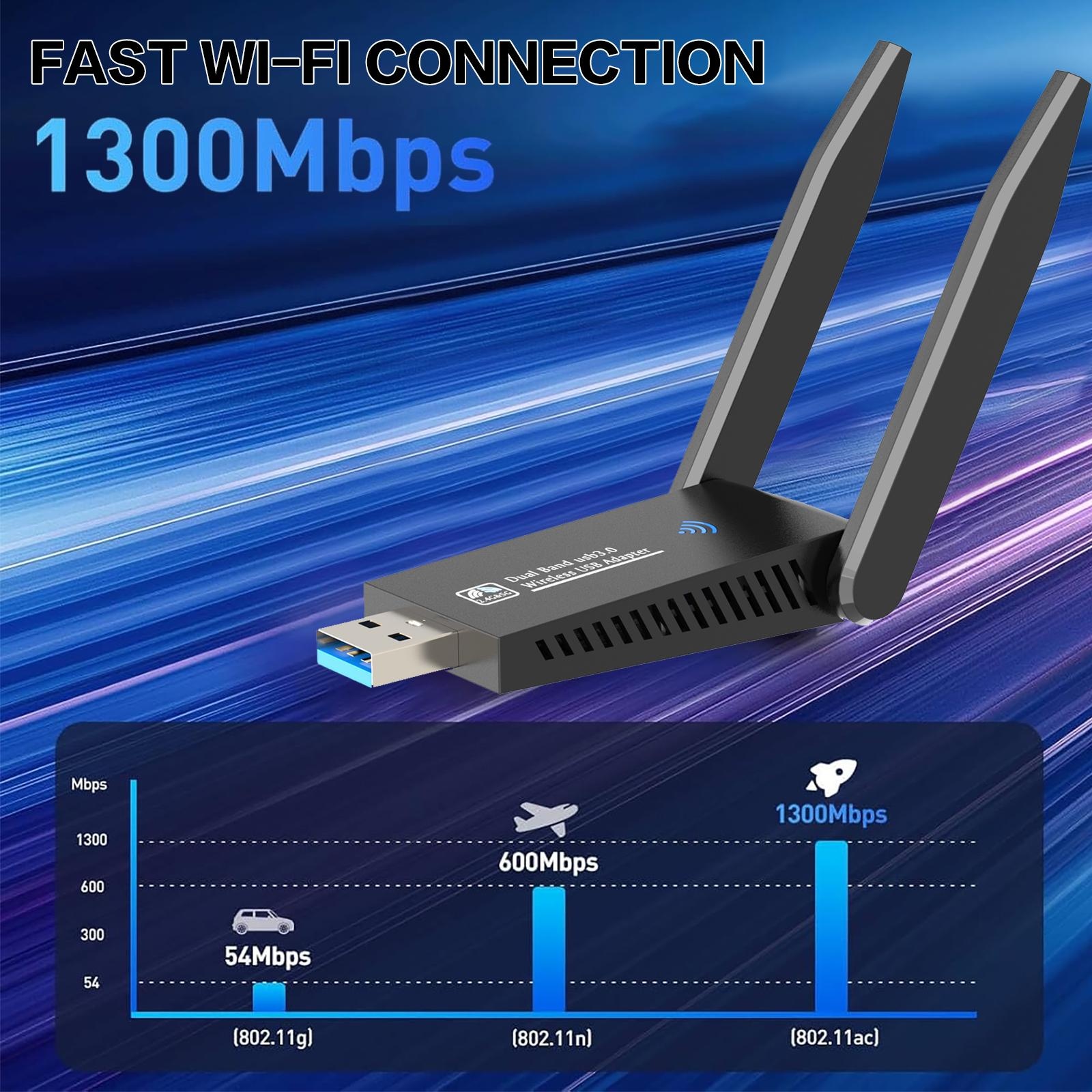1300Mbps USB WiFi 어댑터 듀얼 밴드 5G - Antenna 2.4Ghz 리뷰 및 가격