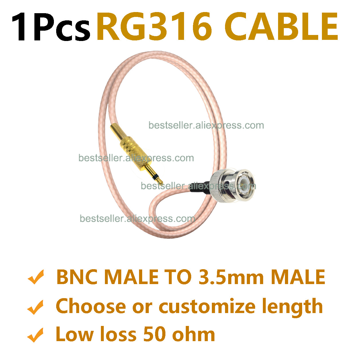 1개 RG316 BNC 수컷에서 3.5mm 수컷 플러그 - Jumper Wire Kit 리뷰 및 가격