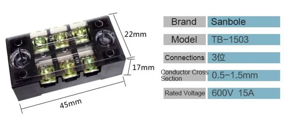 10pcs 이중 행 구리 TB-1503 스트립 나사 터 - Screw Terminal Block 리뷰 및 가격