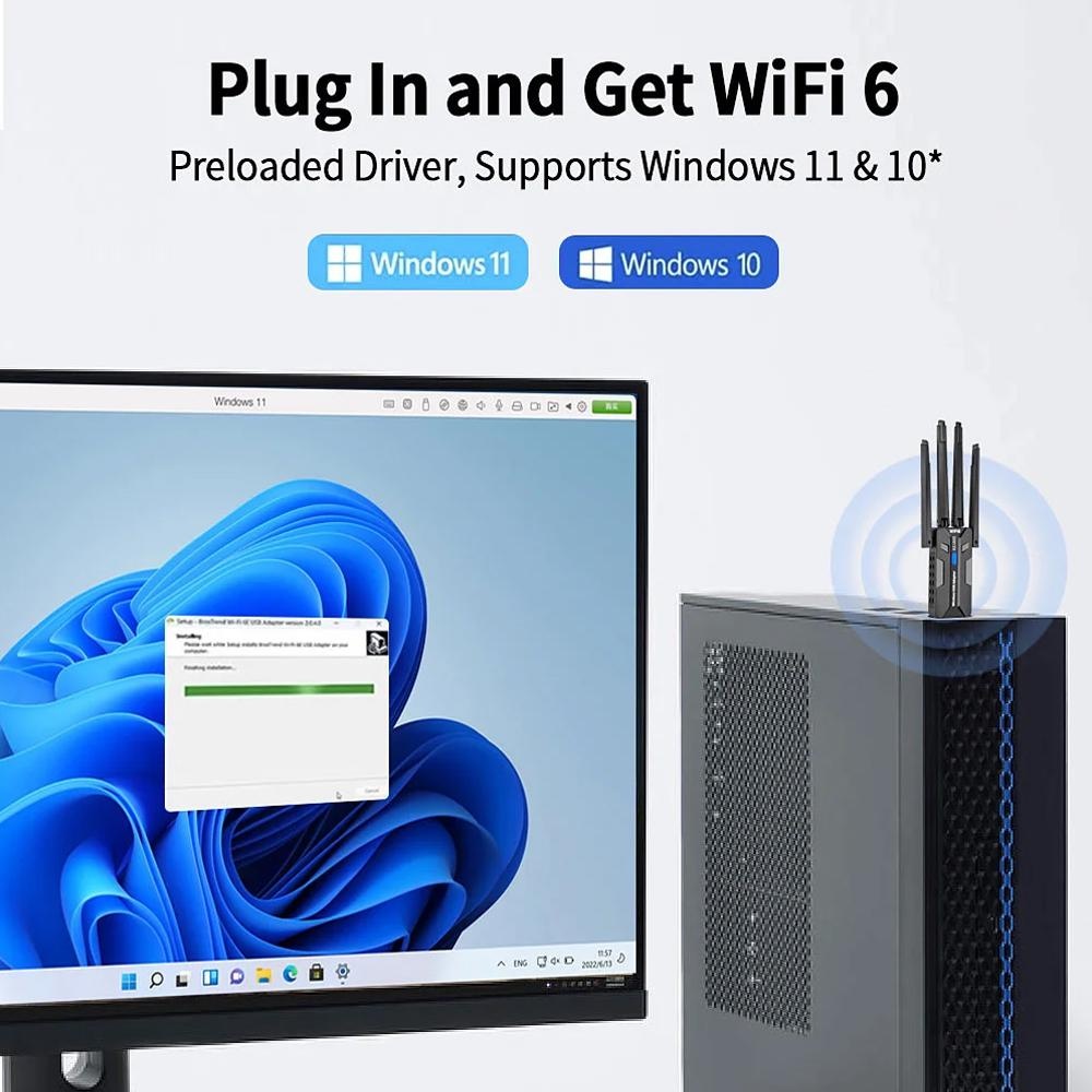 WiFi 6 USB 어댑터 1800Mbps 듀얼 밴드  - Antenna 2.4Ghz 리뷰 및 가격